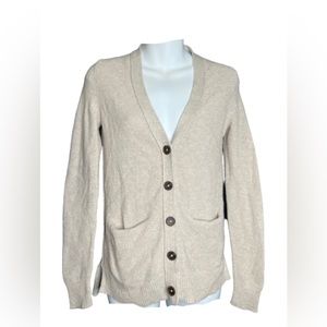 Madewell XXS Cardigan sweater to pockets button down,beige sweater,neutral color
